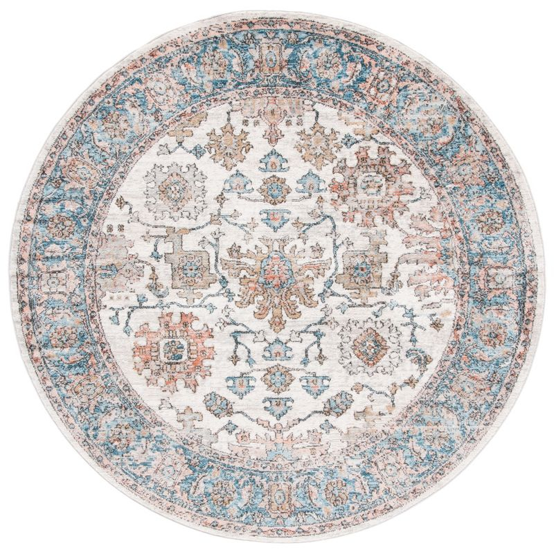 Shivan SHV797 Power Loomed Area Rug - Grey/Blue - 6'7" round - Safavieh.