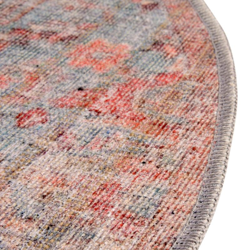 Unique Loom 3' 3 x 3' 3 Nostalgia Olivia Machine Washable Antique Blue Area Rug