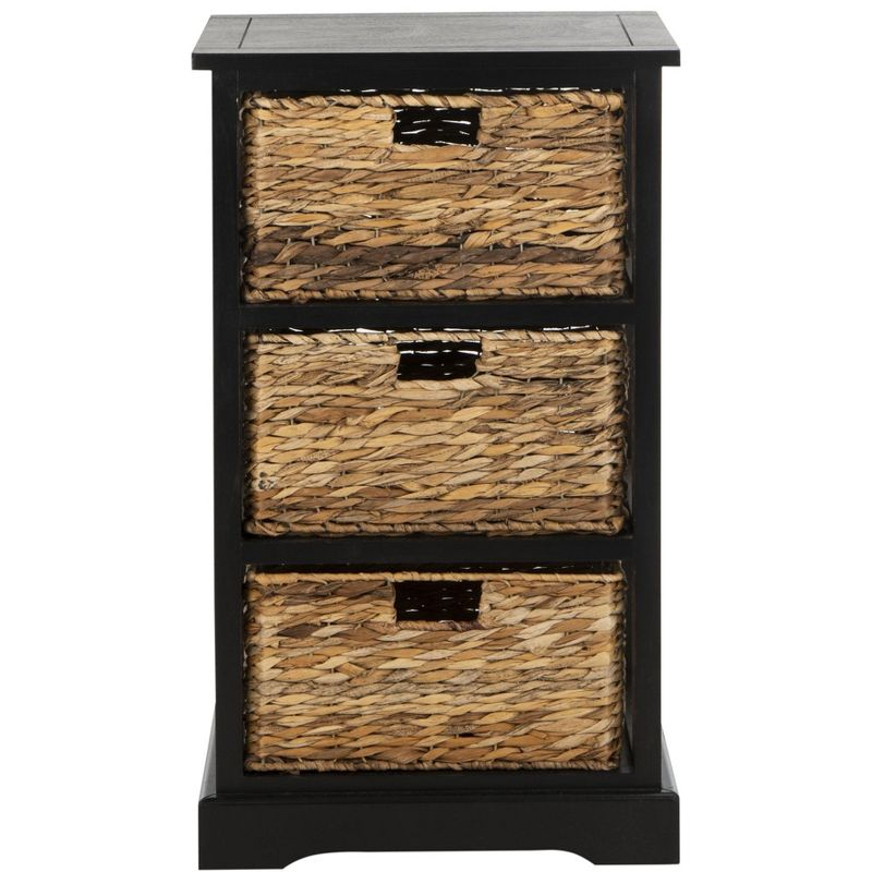 Halle Storage Side Table - AMH5738 - Distressed Black - Safavieh Couture