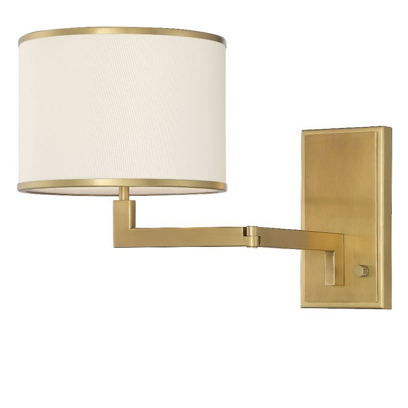 Crystorama Lighting Madison 1 - Light Swing Arm Lamp in  Aged Brass