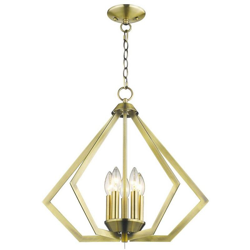 Livex Lighting Prism 5 - Light Chandelier in  Antique Brass