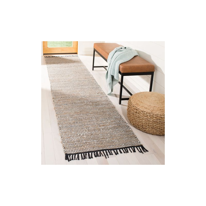 Vintage Leather VTL203 Hand Woven Indoor Accent Rug - Silver - 2'x3' - Safavieh