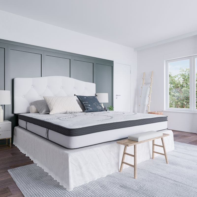 Emma and Oliver 10 Inch Hybrid Pocket Spring Mattress, King Mattress in a Box