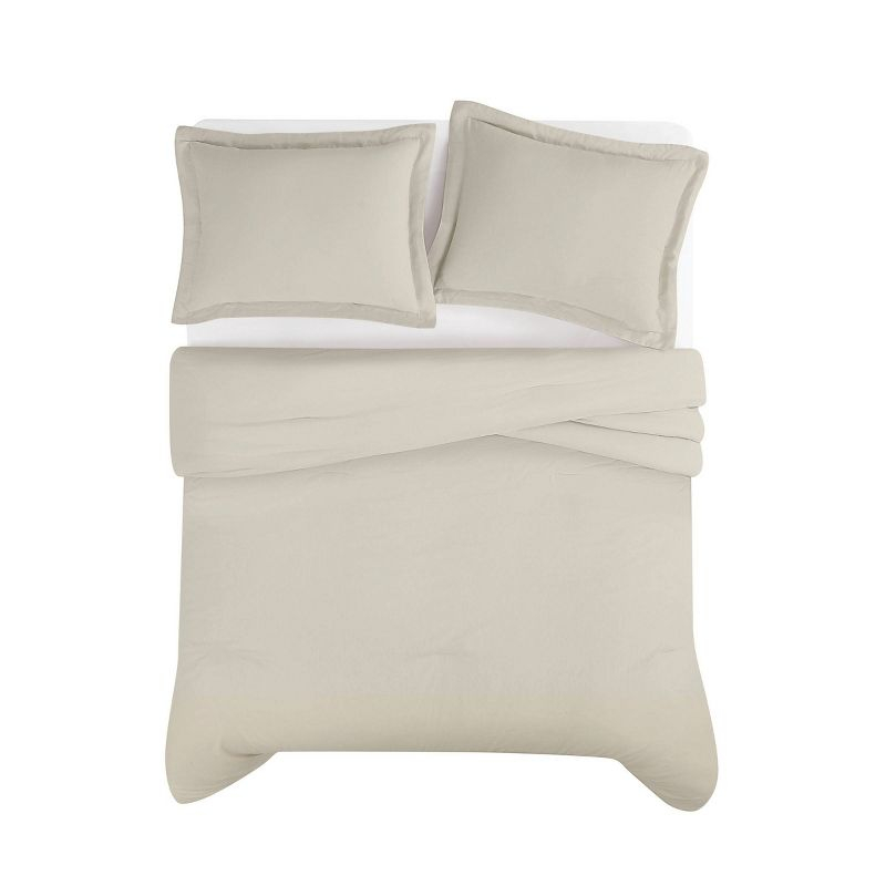 Brooklyn Loom 3pc King Flax Linen Comforter Set Natural