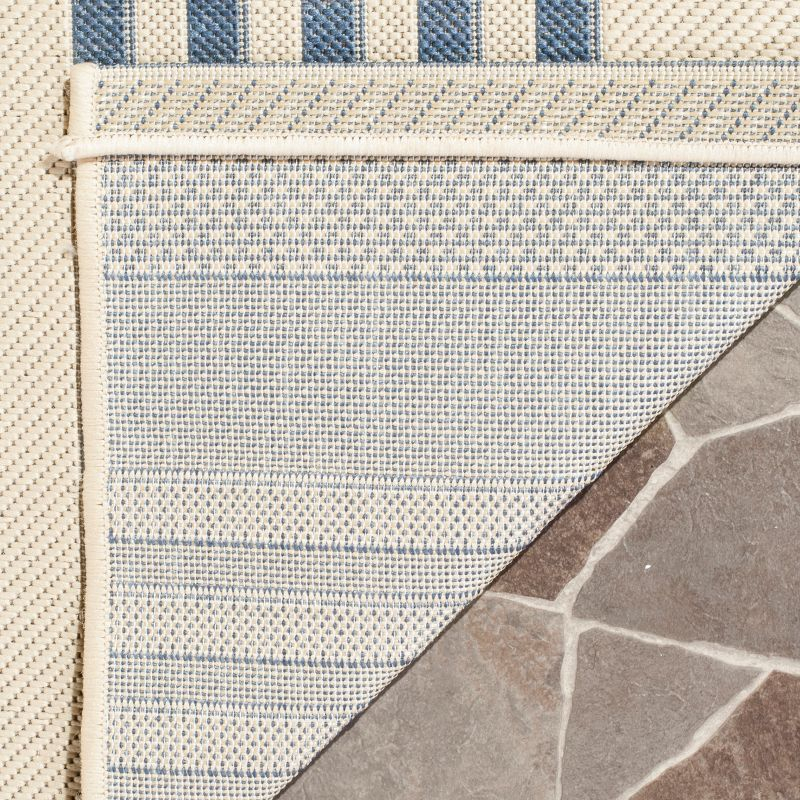Courtyard CY6062 Power Loomed Indoor/Outdoor Runner Rug - Beige/Blue - 2'3"x12' - Safavieh.