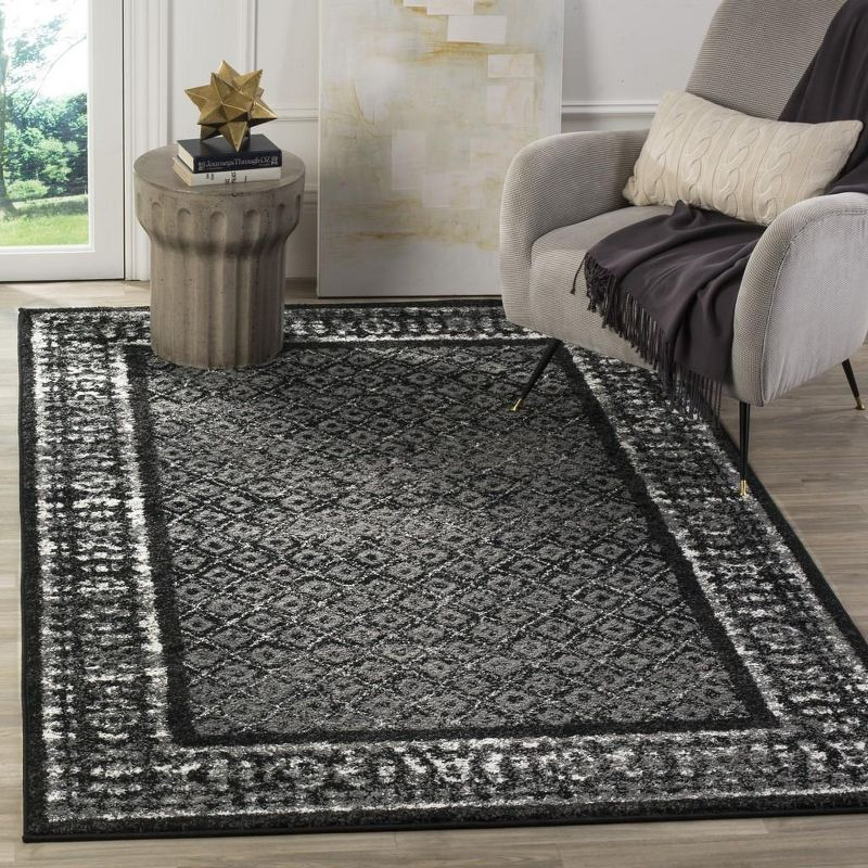 Adirondack ADR110 Machine Made Indoor Area Rug - Black/Silver - 6'x9' - Safavieh