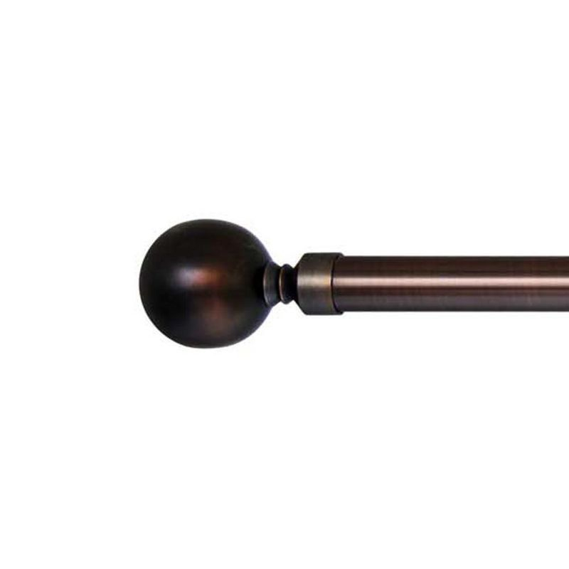 Versailles LX01 Ball Finial Rod Set 86/144" Antique Bronze/Brown