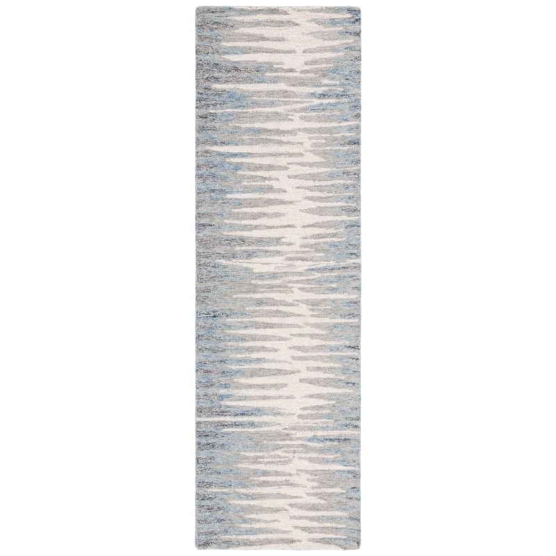 Abstract ABT926 Handmade Indoor Runner - Ivory/Dark Blue - 2'-3"x8' - Safavieh