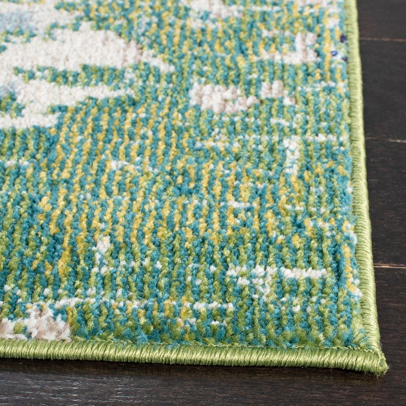 Madison MAD425 Power Loomed Indoor Area Rug - Green/Turquoise - 6'7"x6'7" - Safavieh