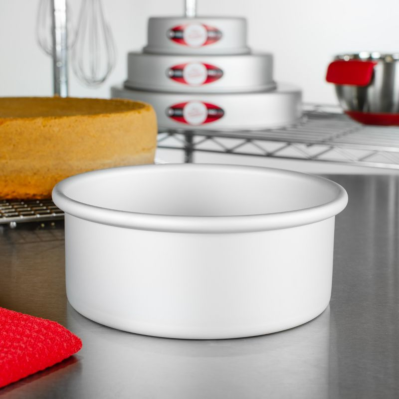 Fat Daddio's PRD-73 Anodized Aluminum Round Cake Pan, 7" x 3", Silver