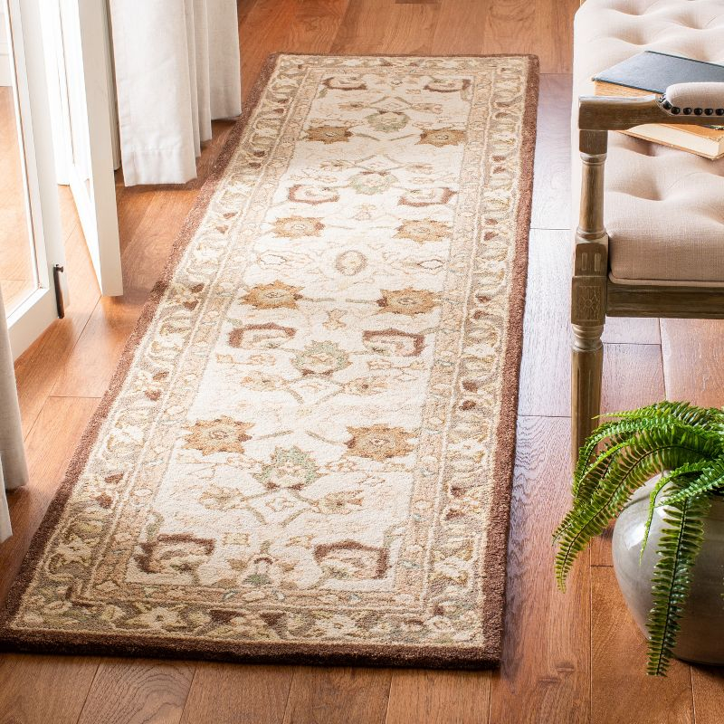 Anatolia AN512 Hand Tufted Indoor Runner Rug - Ivory/Brown - 2'3"x10' - Safavieh