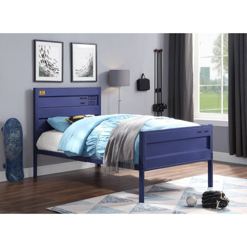 Cargo 79" Full Bed Blue - Acme Furniture: Contemporary Metal, No Box Spring Required