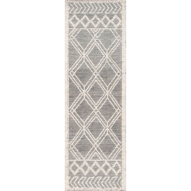 Nuloom Natti Contemporary Trellis Kitchen Runner Indoor Area Rug - Hallway, Entryway, 2' 6" x 6', Gray