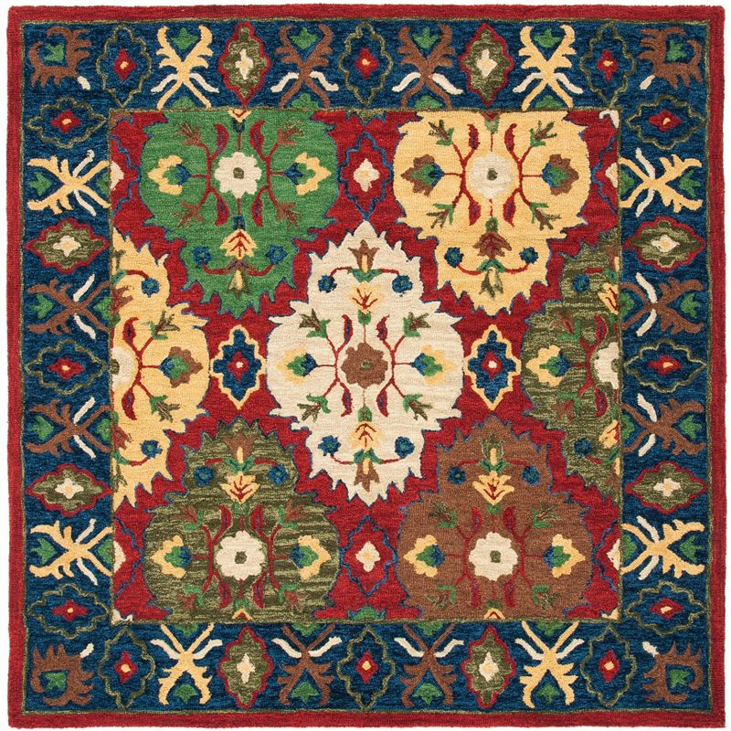 Heritage HG354 Hand Tufted Area Rug - Red/Blue - 6'x6' - Safavieh.