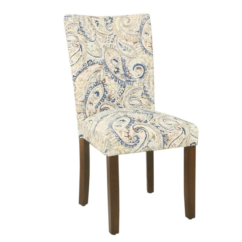 Set of 2 Parson Dining Chair Blue Velvet Paisley Print - HomePop: Upholstered, Foam-Filled, Hardwood Frame