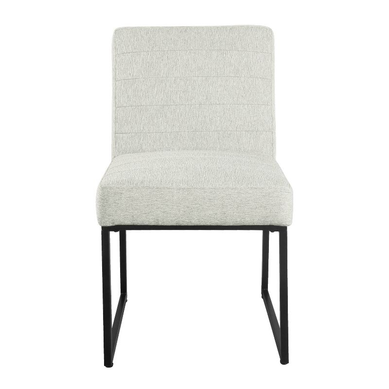 Channeled Metal Dining Chair: HomePop Modern Espresso Legs, Polyester Upholstery, 250lb Capacity