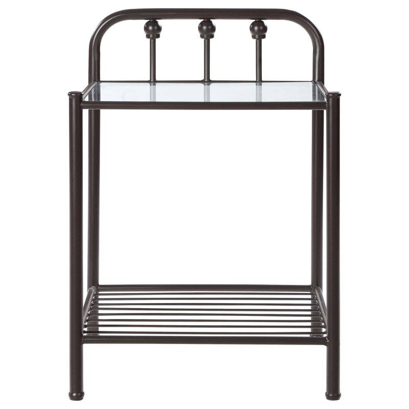 Coaster Livingston Traditional 1 Shelf Metal Nightstand with Glass Top Dark Bronze