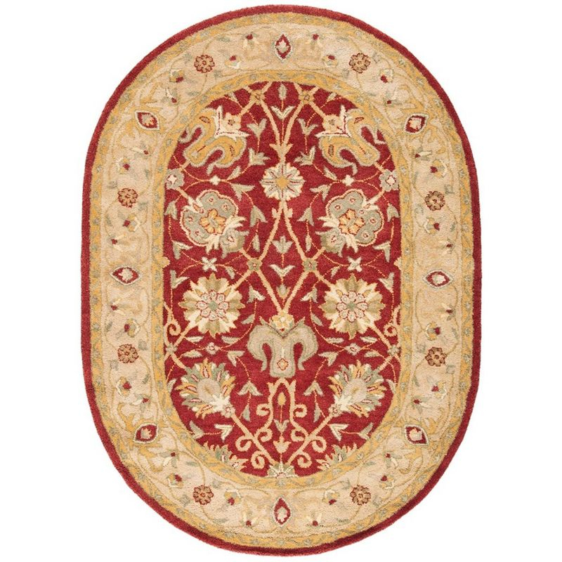 Antiquity AT21 Hand Tufted Indoor Area Rug - Rust - 4'6"x6'6" Oval - Safavieh