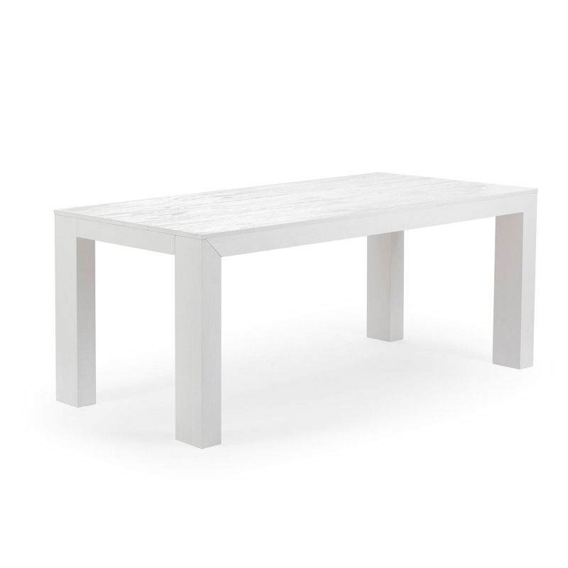 Plank+Beam 72" Modern Dining Table for 6, Solid Wood Rectangular Dining Table for Kitchen/Dining Room, White Wirebrush