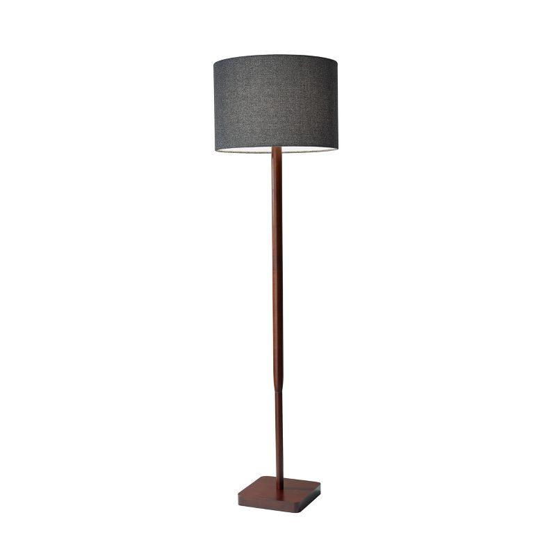 Adesso 58.5" 3-way Ellis Floor Lamp Brown: ETL Listed, Acrylic Shade, Turn Knob Switch