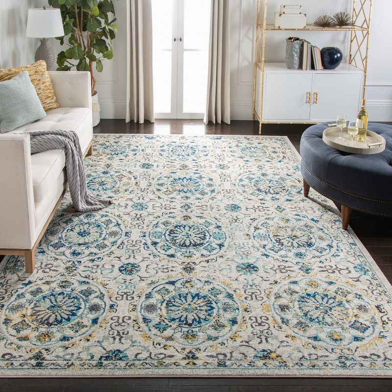Evoke EVK252 Power Loomed Area Rug - Ivory/Blue - 8'x10' - Safavieh.