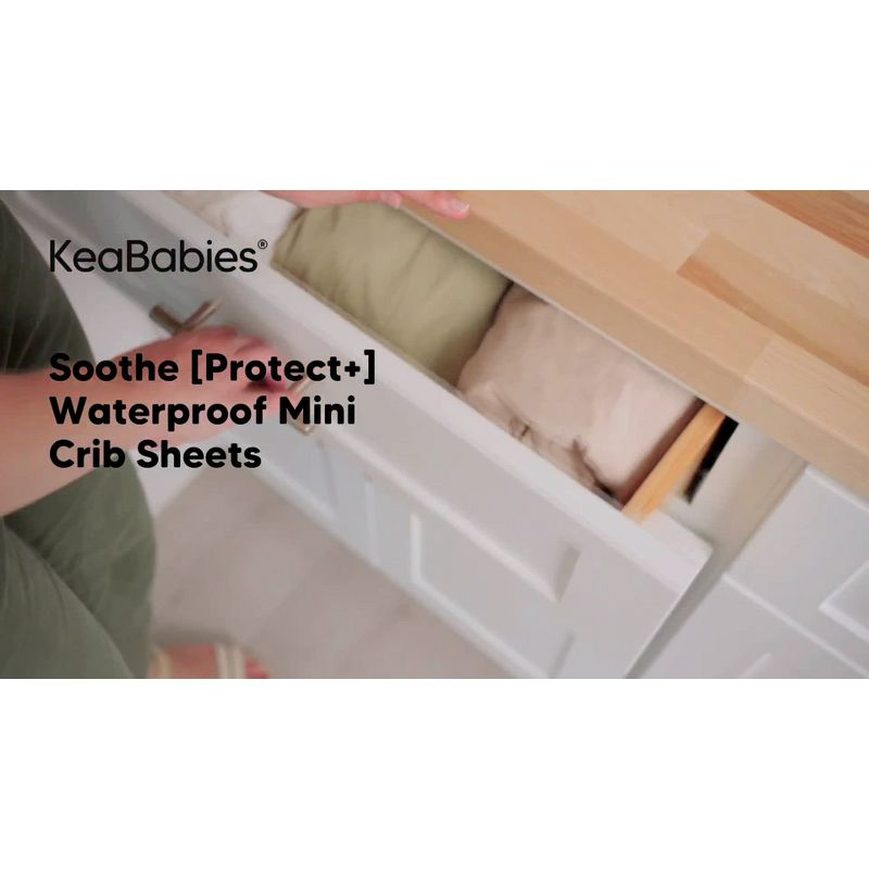 KeaBabies 2pk Soothe Waterproof Fitted Mini Crib Sheets for Girl, Boy, 100% Organic Soft Cotton Pack and Play Sheets (Oregano)