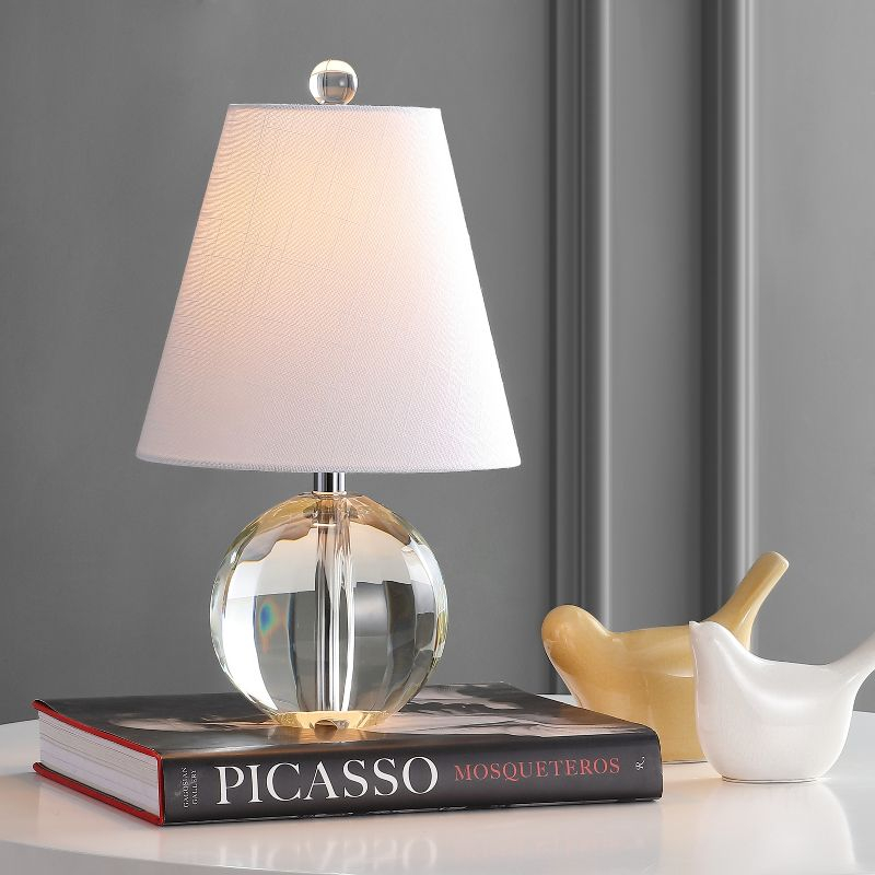JONATHAN Y Goddard 16" Crystal Ball/Metal LED Table Lamp, Clear