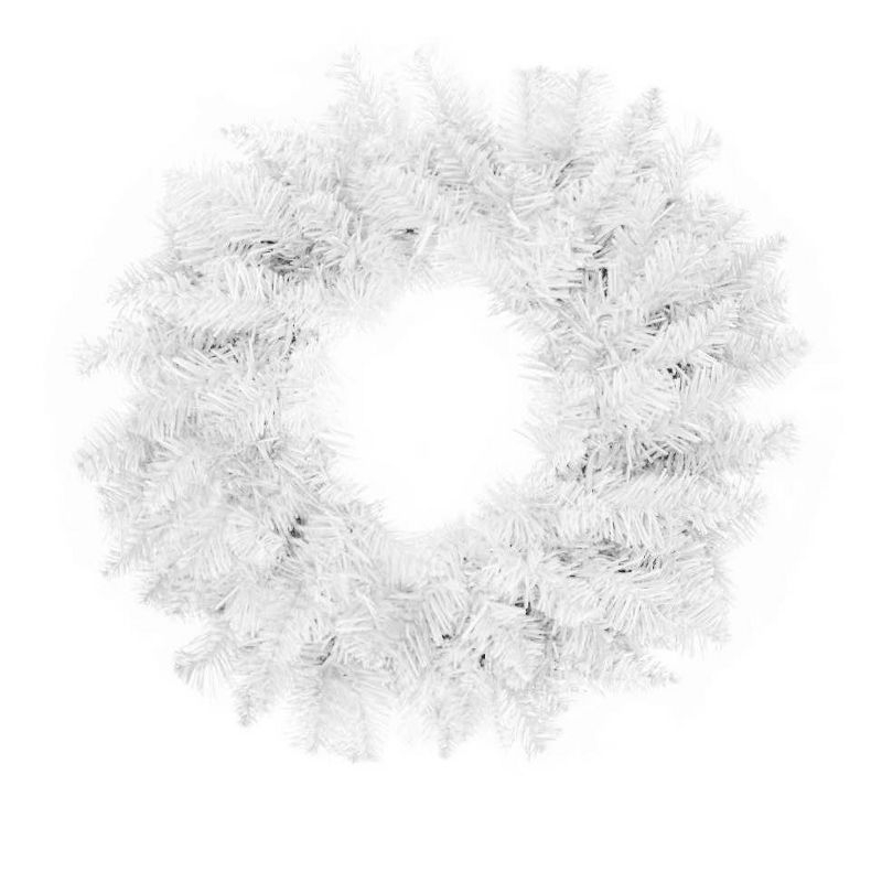 Perfect Holiday 24" White Tapered Salem Pine Premium Wreath, 120 Tips