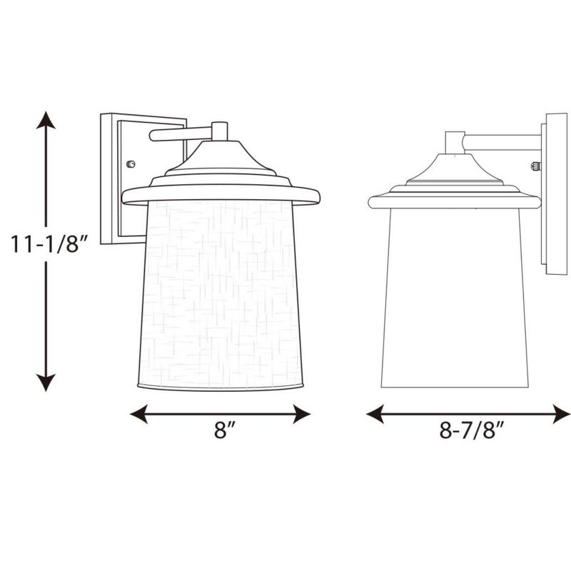 Progress Lighting Essential 1-Light Outdoor Wall Lantern, Antique Bronze, Etched Umber Linen Glass Shade