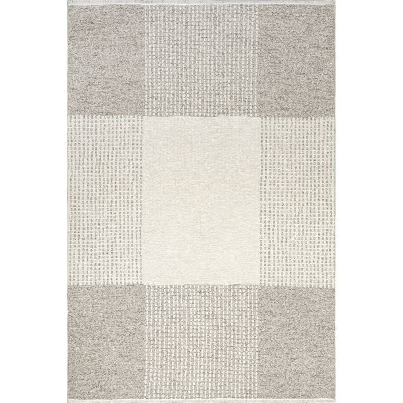 Nuloom Kirby Plaid Pet Friendly Premium Reversible Machine Washable Area Rug, 3' 3" x 5', Cream