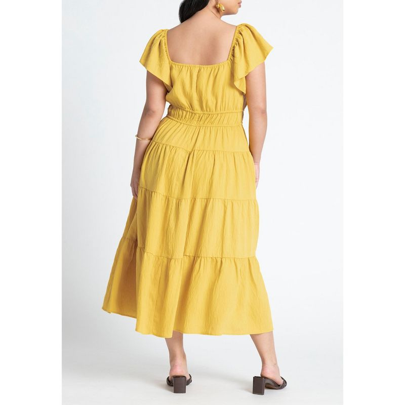ELOQUII Women's Plus Size Ruffled Tiered Maxi Dress - 18, High Risk Red