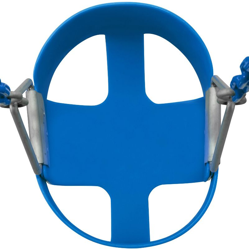 Swingan High Back, Full Bucket Toddler & Baby Swing with Vinyl Coated Chain - Fully Assembled - Blue