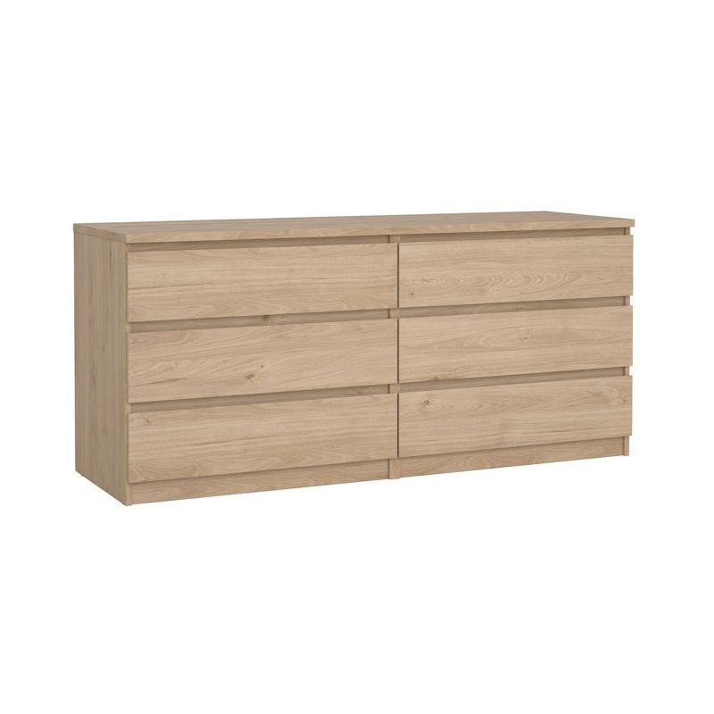 Tvilum Scottsdale 6 Drawer Double Dresser, Jackson Hickory