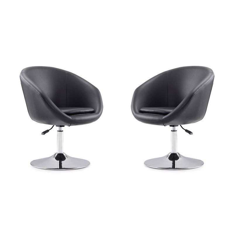Set of 2 Hopper Wool Blend Adjustable Height Chairs Black - Manhattan Comfort