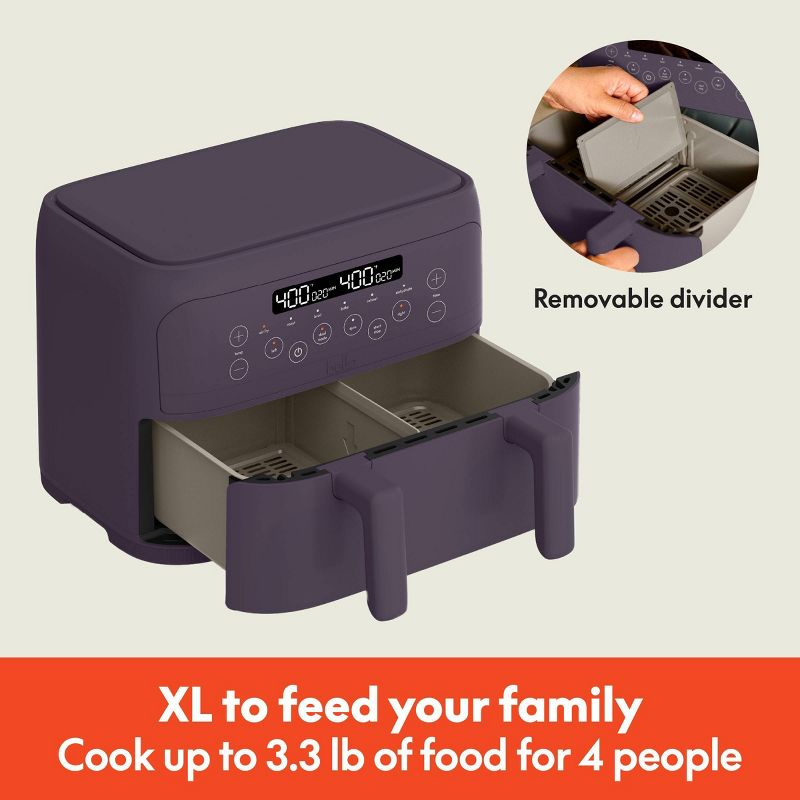 bella 4qt TriZone Air Fryer Plum