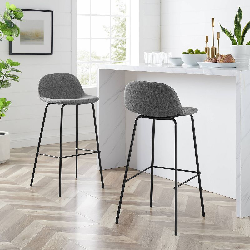 Set of 2 Riley Barstools Gray - Crosley