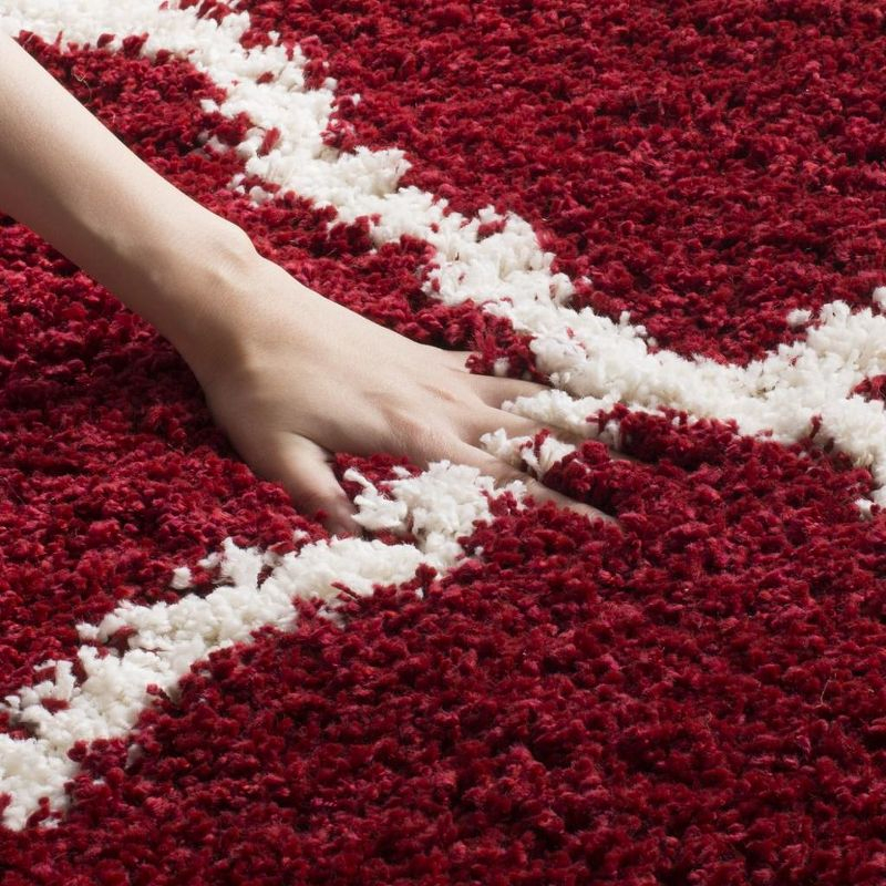 Hudson Shag SGH283 Power Loomed Indoor Accent Rug - Red/Ivory - 3'x5' - Safavieh.