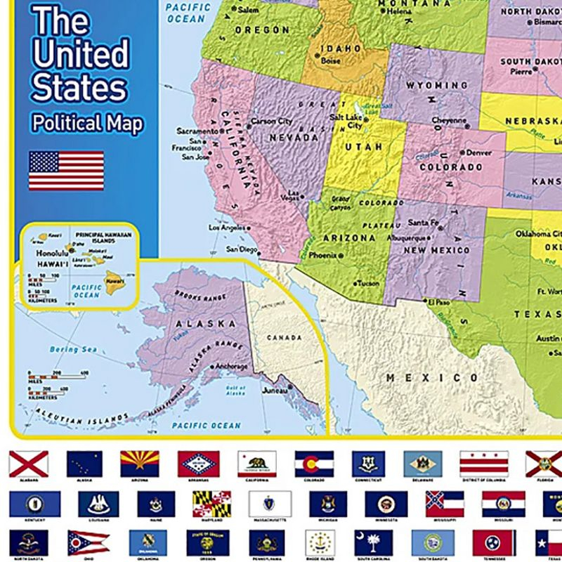 National Geographic United States for Kids Map, Laminated, 24" x 36"