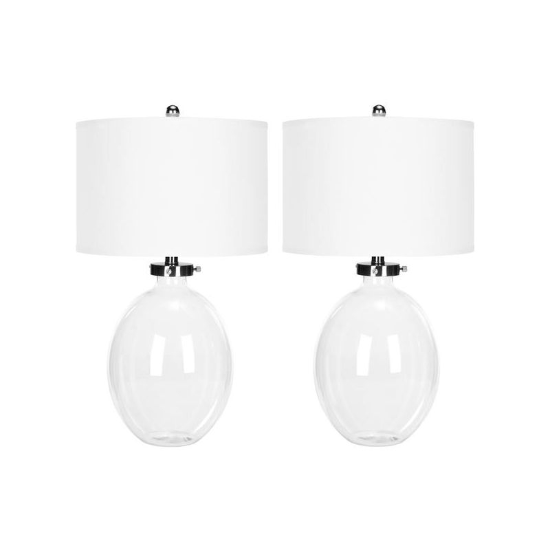 Neville Clear Glass Table Lamp (Set of 2) - LIT4067 - Glass - Safavieh