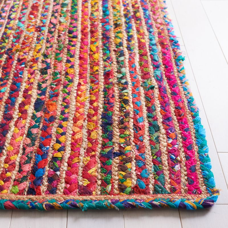 Braided BRD262 Hand Braided Area Rug - Natural/Multi - 6'x9' - Safavieh.
