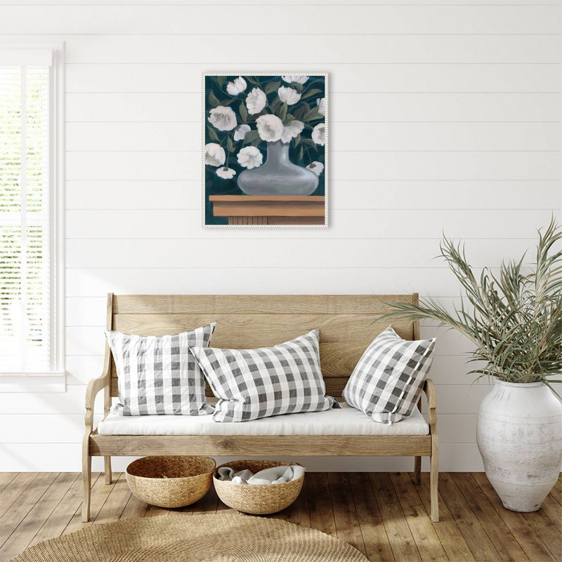 Amanti Art 23"x28" Snowball Posies II by Grace Popp Framed Canvas Wall Art Print