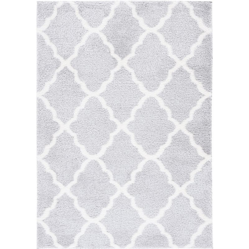 Tahoe Shag THO675 Power Loomed Indoor Area Rug - Light Grey/White - 5'x7' - Safavieh
