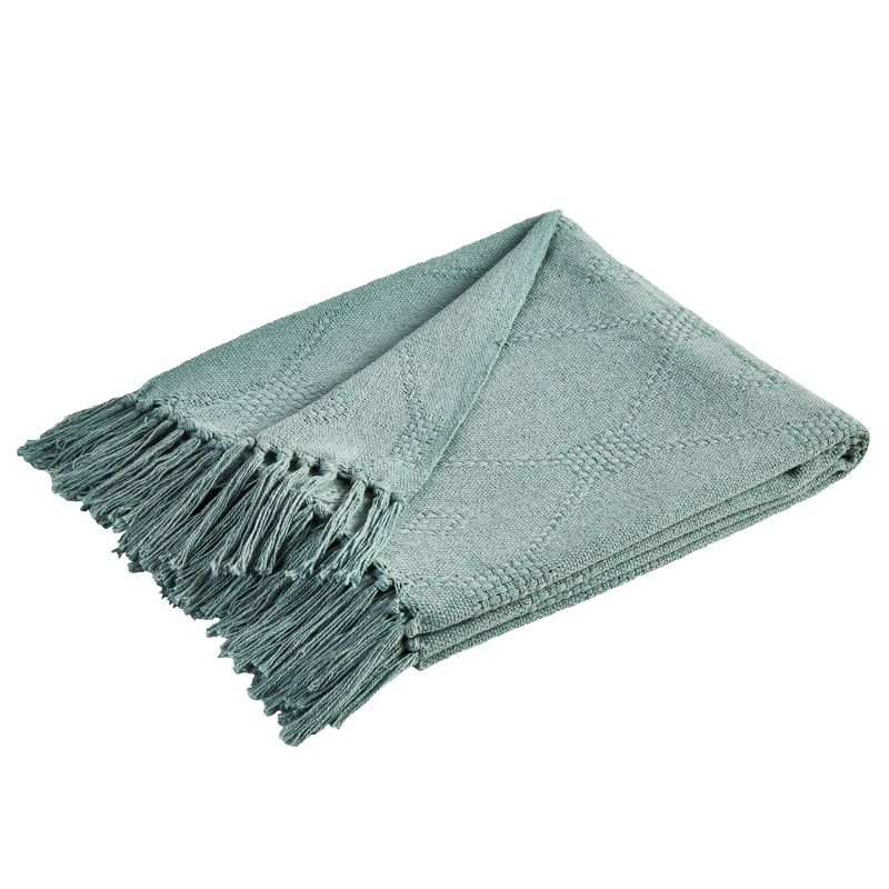 Modern Threads 2 Pack 100% Cotton, 50 x 60 Throw, Chester, Eucalyptus