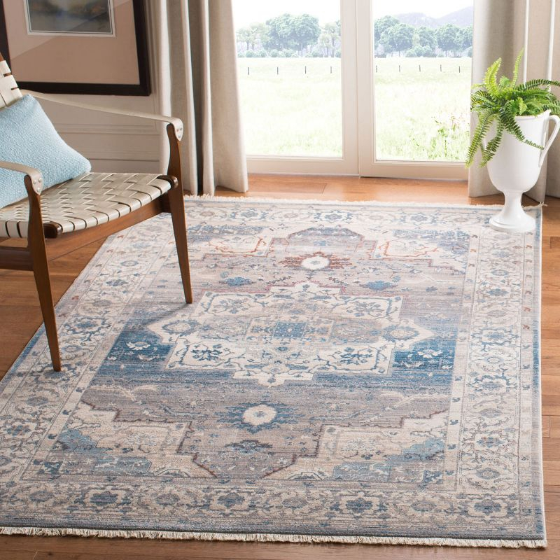 Vintage Persian VTP447 Power Loomed Indoor Area Rug - Grey/Blue - 6'x9' - Safavieh.
