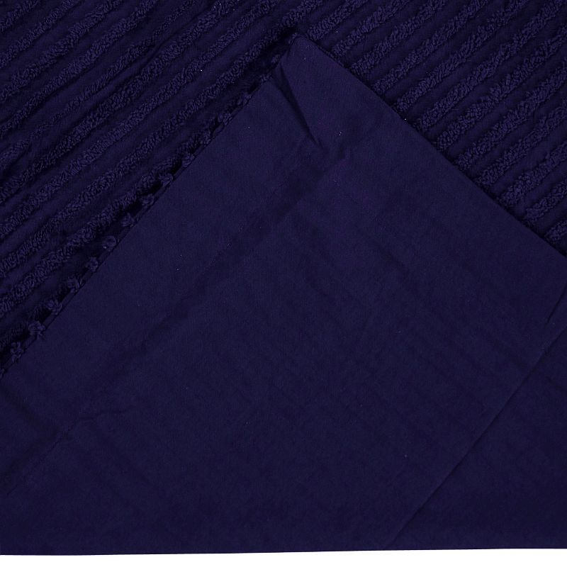 Jullian Collection 100% Cotton Tufted Unique Luxurious Bold Stripes Design Sham Navy - Better Trends