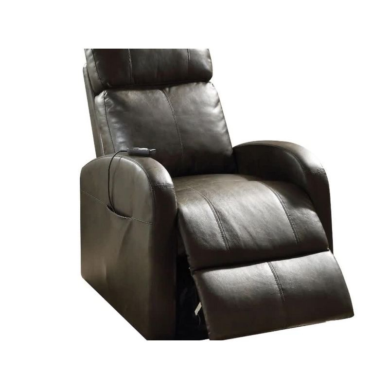 42" Ricardo PU Power Lift Recliner Brown - Acme Furniture: Easy-Operate, Kneading Massage, Comfort Style