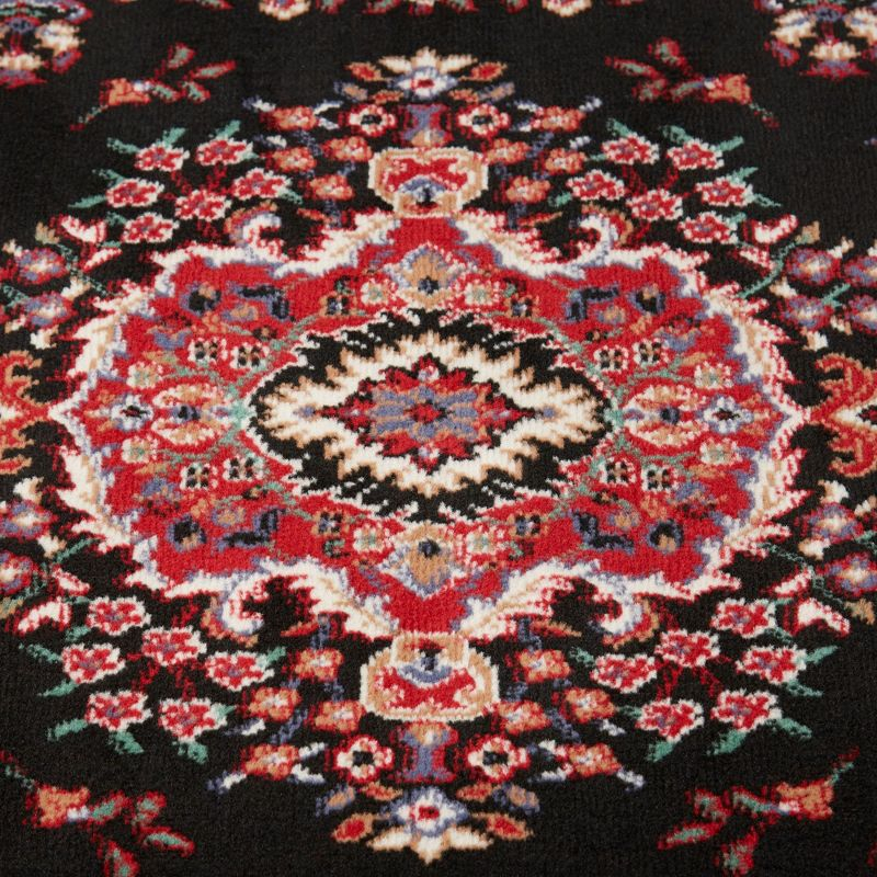Home Dynamix Premium Sakarya Traditional Medallion Area Rug, Black/Red, 5'2"x7'4"