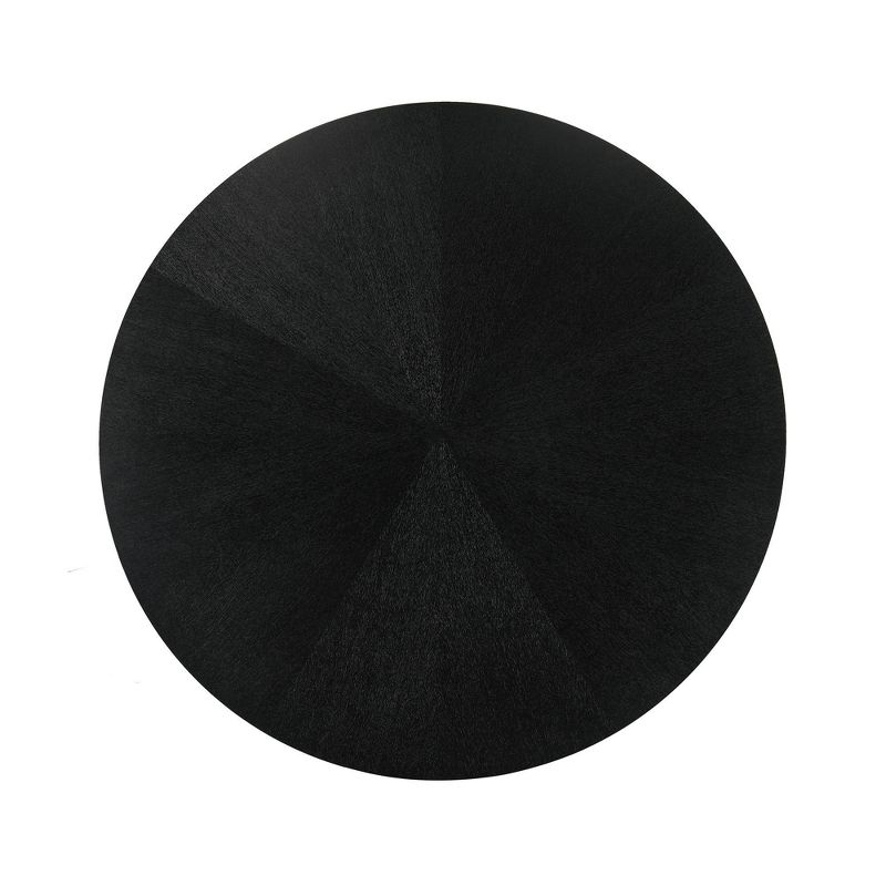 54" Cirque Round Metal Pedestal Dining Table Black Wood - Armen Living