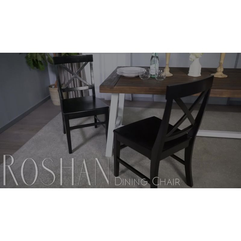 Kaniz Farmhouse Acacia Wood Dining Chairs