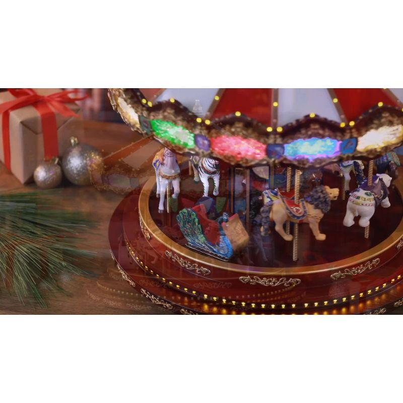 Mr. Christmas Animated LED Marquee Deluxe Carousel Musical Decoration